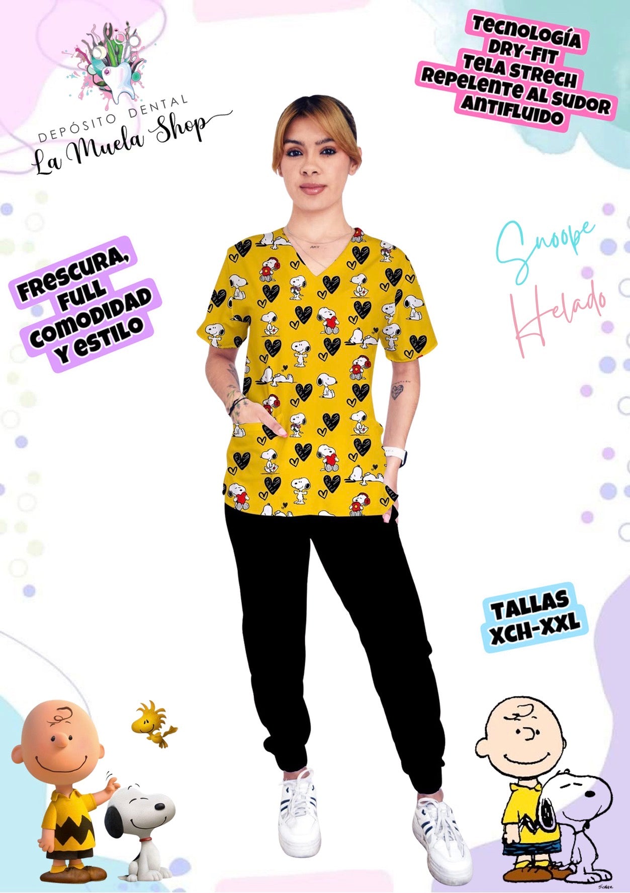 Snoopy Corazones Amarillo